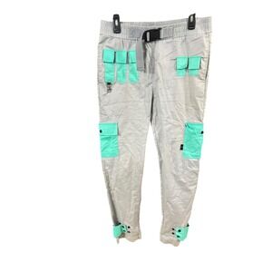 The Hideout Clothing THC Limited Edition Cargo Pants Grey Mint Green Mens Medium